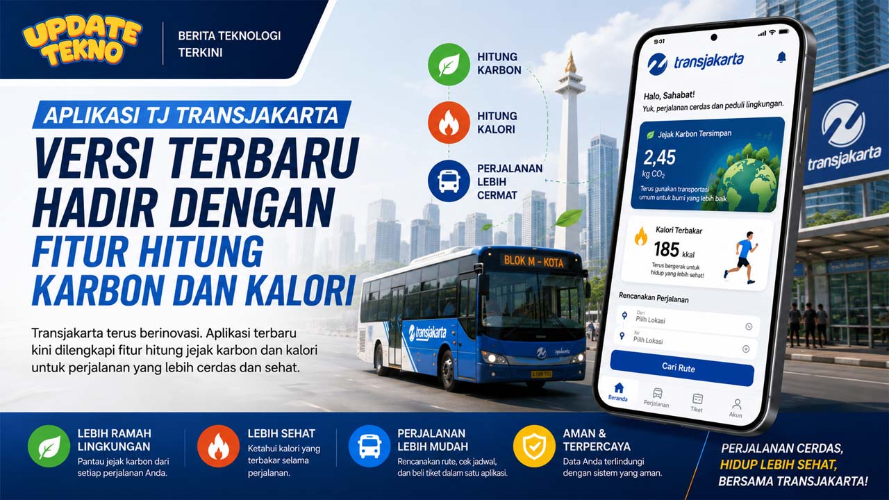 Aplikasi TJ Transjakarta Versi Terbaru Hadir dengan Fitur Hitung Karbon dan Kalori