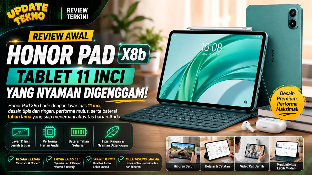 Review Awal Honor Pad X8b, Tablet 11 Inci yang Nyaman Digenggam