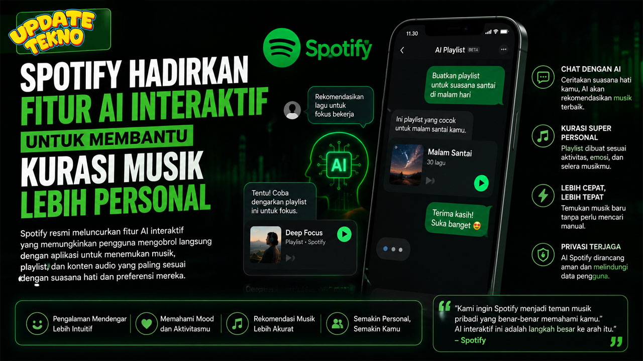 Spotify Hadirkan Fitur AI Interaktif untuk Membantu Kurasi Musik Lebih Personal
