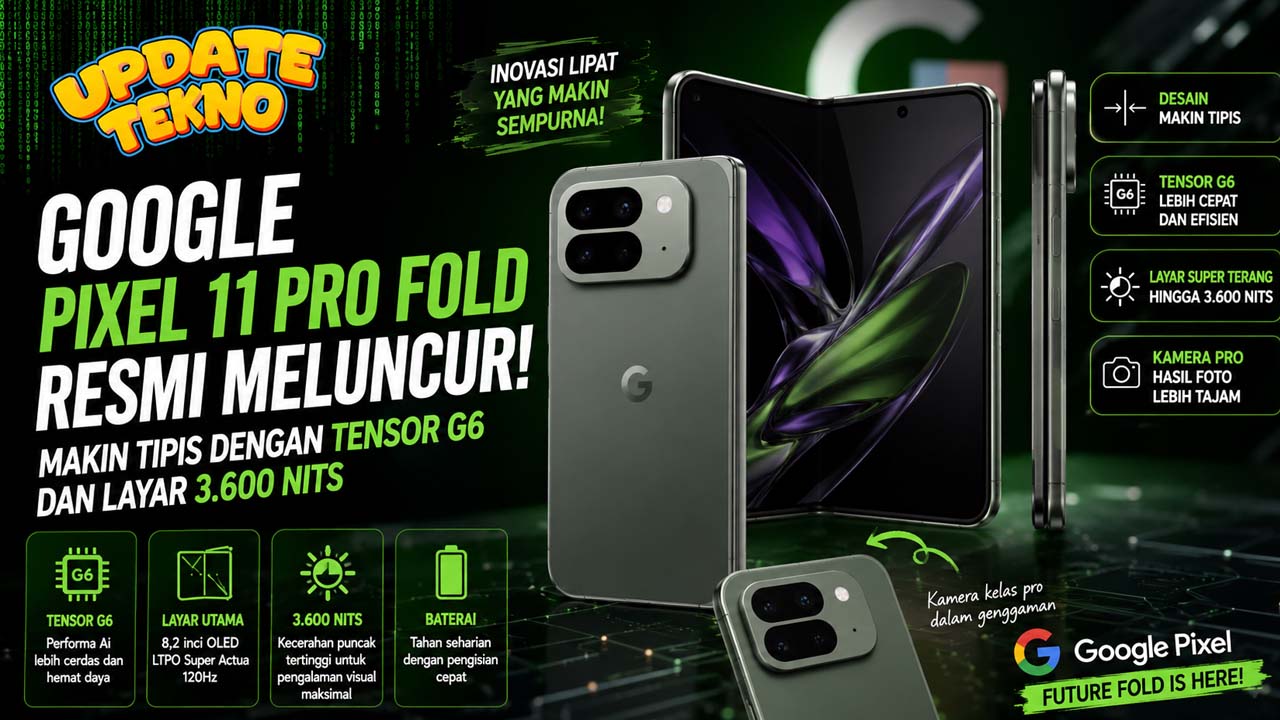 Google Pixel 11 Pro Fold Resmi Meluncur, Makin Tipis dengan Tensor G6 dan Layar 3.600 Nits