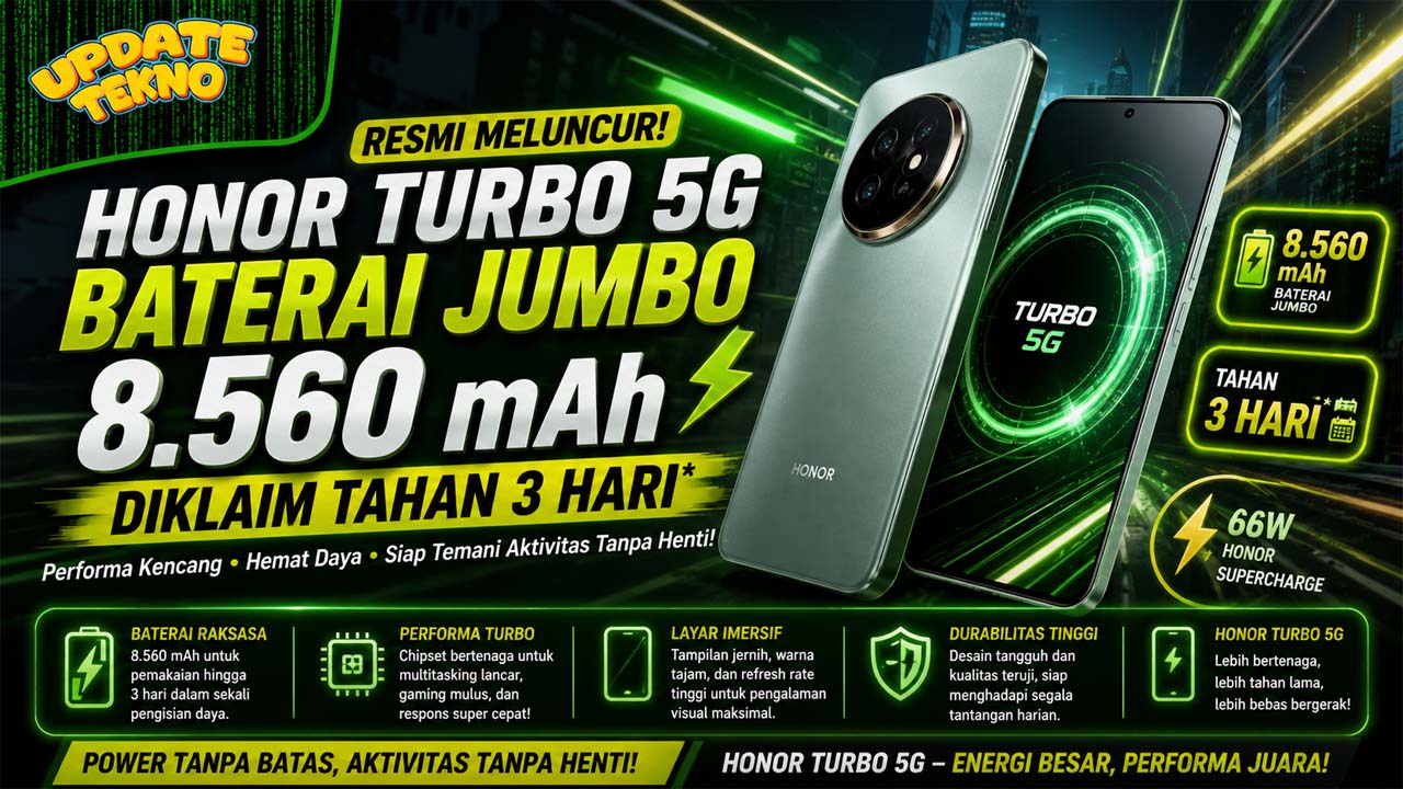 Honor Turbo 5G Meluncur, Baterai Jumbo 8.560 mAh Diklaim Tahan 3 Hari