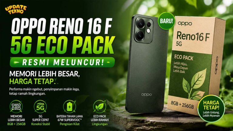 Oppo Reno 16 F 5G Eco Pack Resmi Meluncur, Memori Lebih Besar dengan Harga Tetap