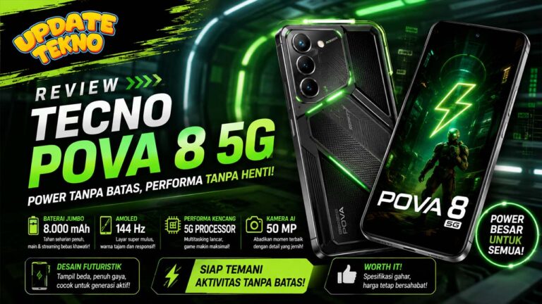 Review TECNO POVA 8 5G: Baterai 8.000 mAh dan AMOLED 144 Hz Jadi Andalan