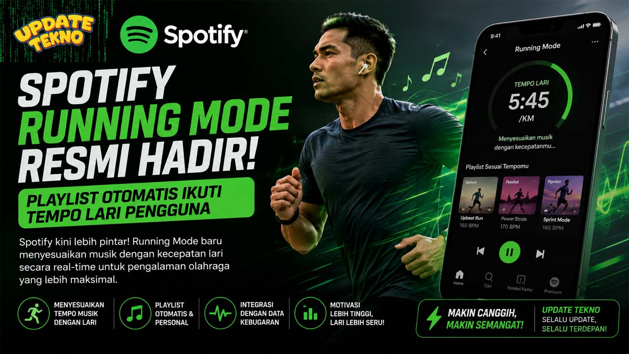 Spotify Running Mode Resmi Hadir, Playlist Otomatis Ikuti Tempo Lari Pengguna