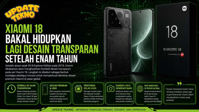 Xiaomi 18 Bakal Hidupkan Lagi Desain Transparan Setelah Enam Tahun