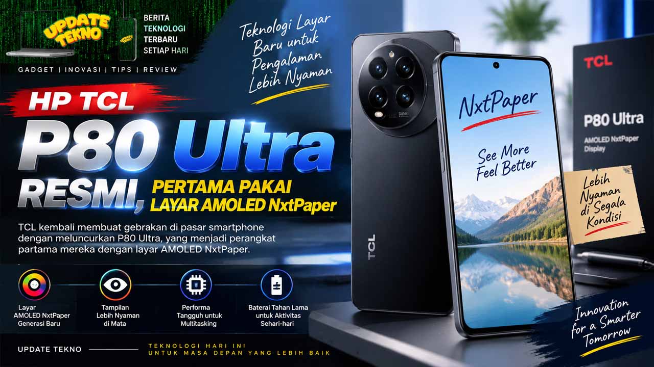 TCL P80 Ultra Resmi, Jadi HP Pertama dengan AMOLED NxtPaper