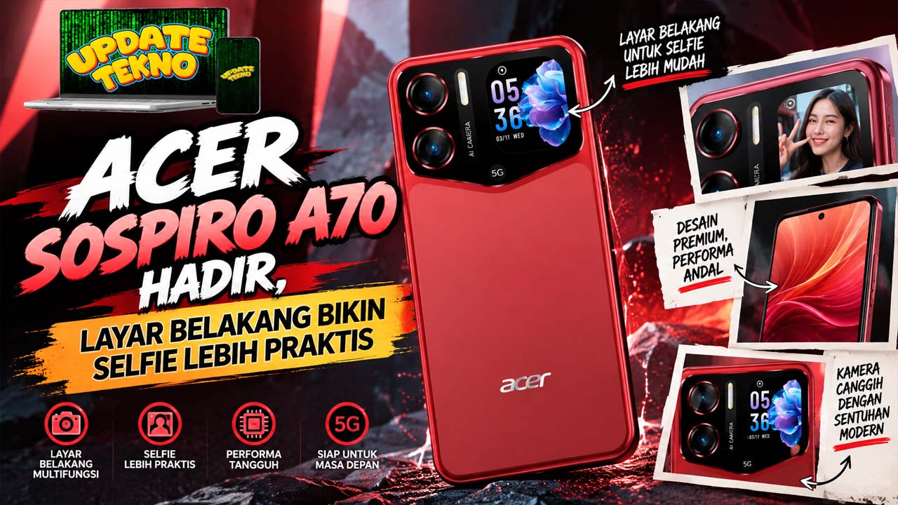 Acer Sospiro A70 Hadir, Layar Belakang Bikin Selfie Lebih Praktis