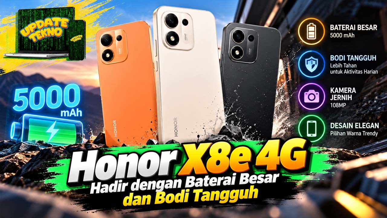 Honor X8e 4G Hadir dengan Baterai Besar dan Bodi Tangguh
